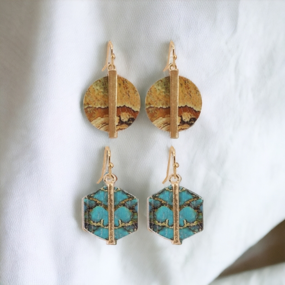 93634 Wooden Pendant Earrings